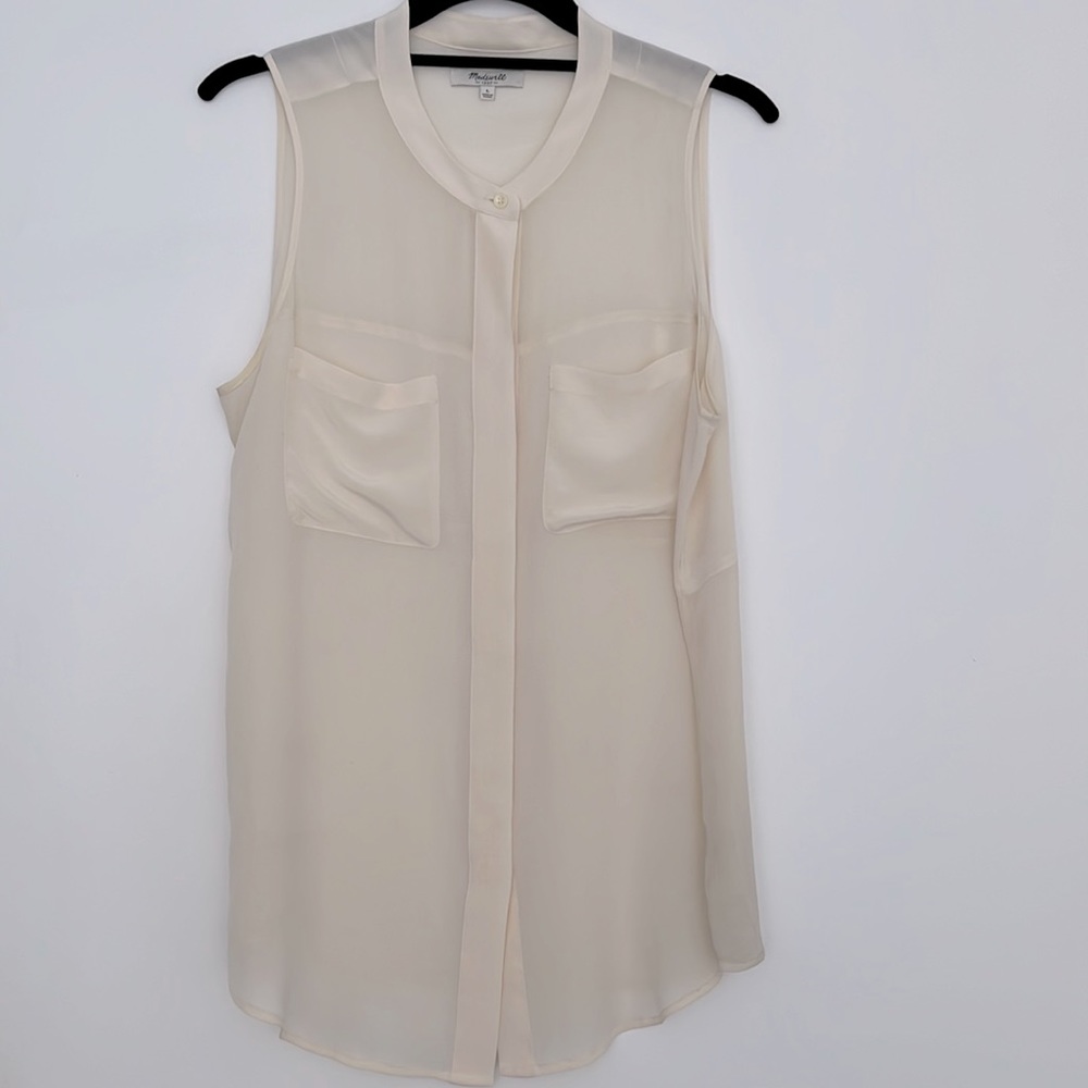 Madewell Silk Sleeveless Top - Ivory/Cream